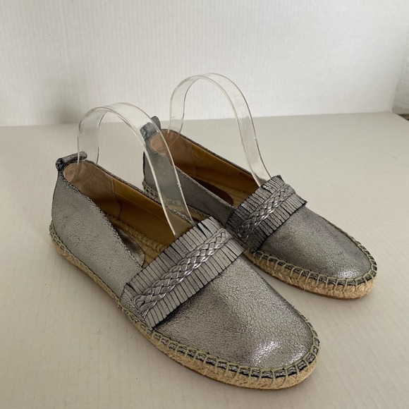Splendid Jaime Grey Metallic Espadrille Flat 7.5 - Picture 1 of 7